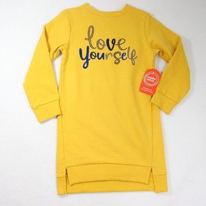 Wonder Nation Yellow Youth Girls Sweatshirt Dress Size Long Sleeve Knit